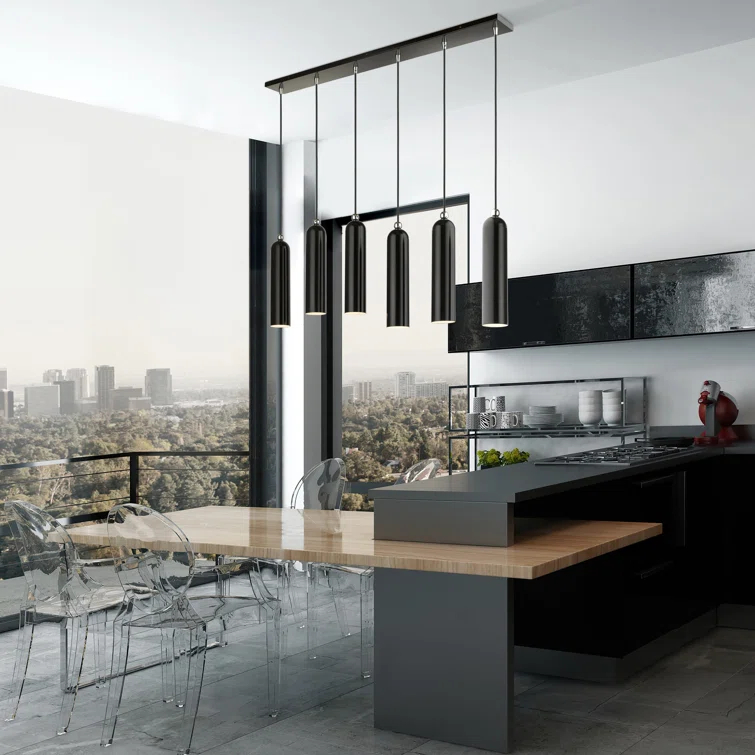 Veikko 6 Light Metal Dimmable Pendant