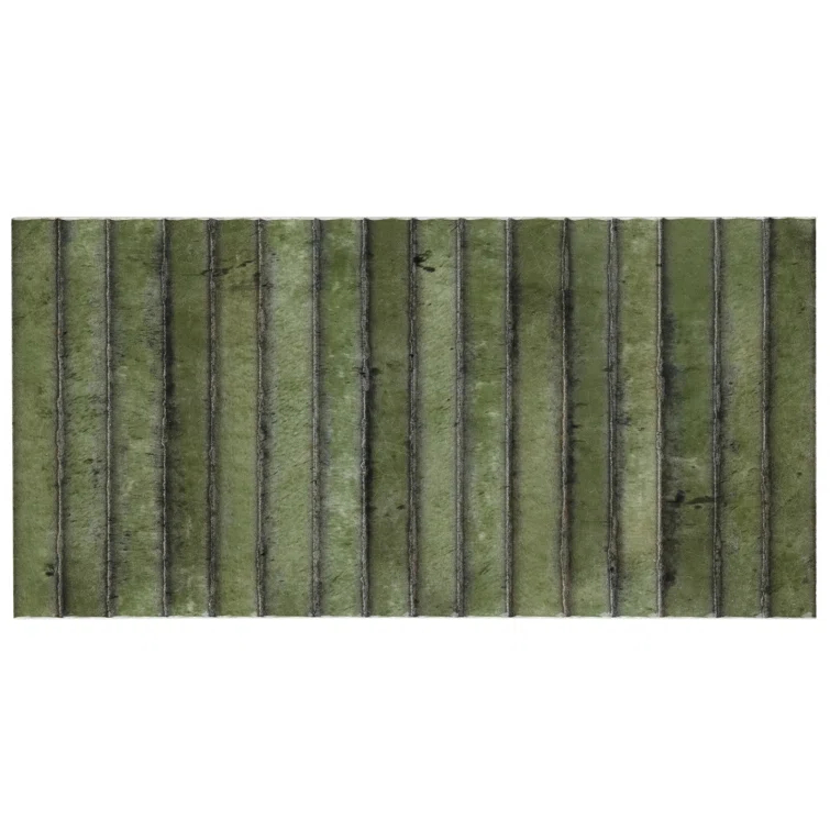 Canu 5.9 In. x 11.81 In. Polished Fluted Ceramic Subway Wall Tile (9.68 Sq. Ft. / Case)