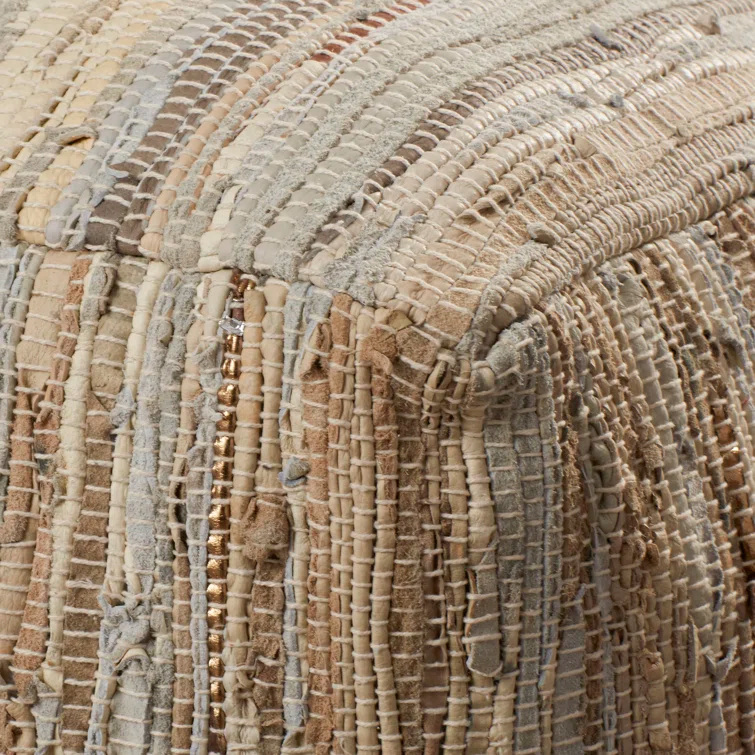 Bolin Square Leather Pouf