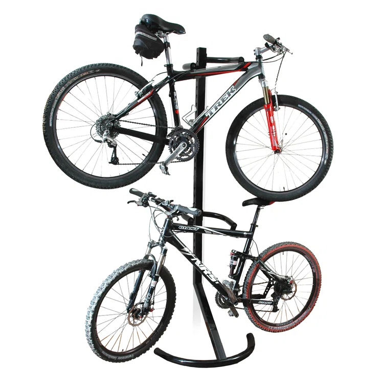 Arlmont & Co. 56E4D064C2A046809C83FB969CFA2B99 Subeetha Gravity Bike Stand Bicycle Rack For Storage or Display - Holds Two Bicycles But Takes Up Half The Space by RAD Cycle