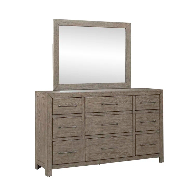 Jazaniah Panel Bed, Dresser And Mirror