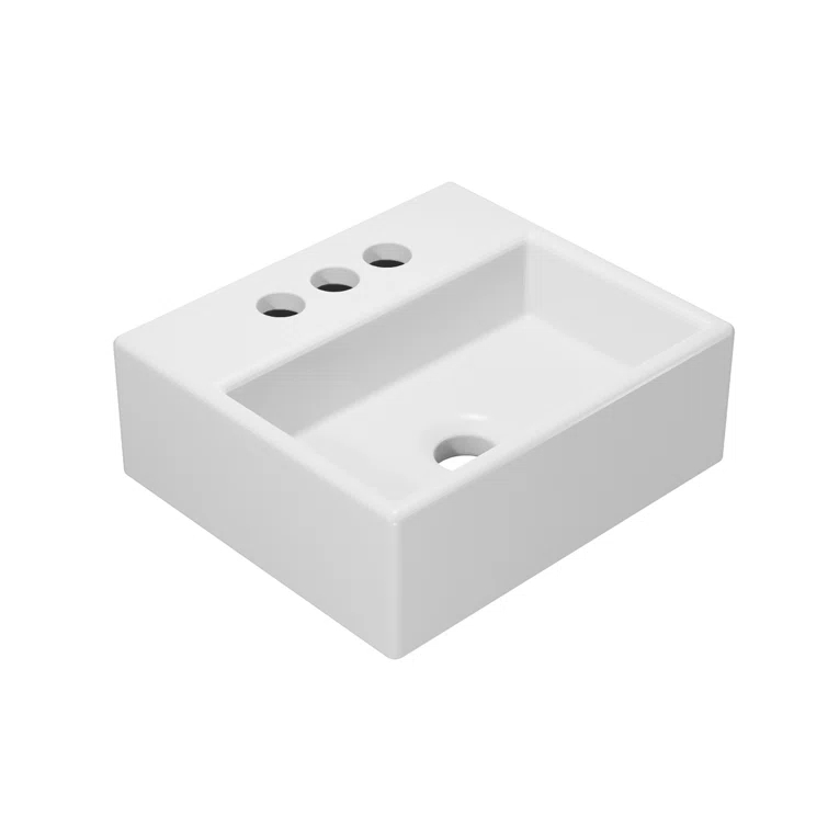 WS Bath Collections Quattro 11.2'' Ceramic Rectangular Bathroom Sink