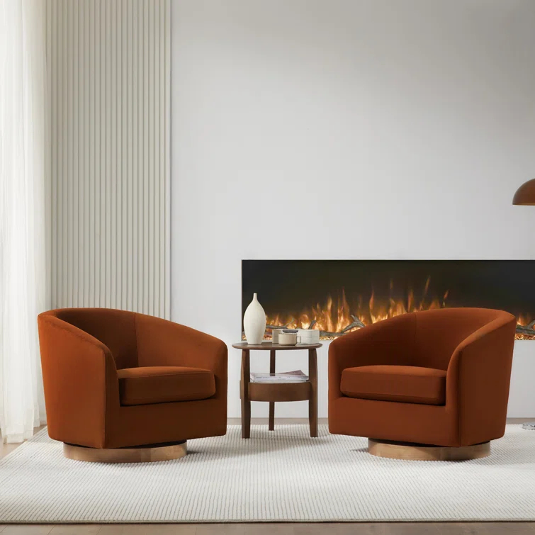Upholstered Swivel Barrel Chair