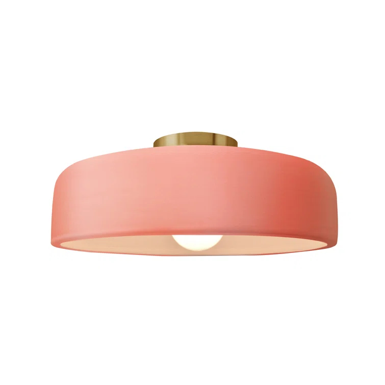 Radiance Ceramic Semi Flush Mount - Replaceable Bulb