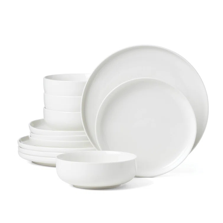 Oneida Entertain 365 24 Seven White 12 - Piece Dinnerware Set (Set of 4)