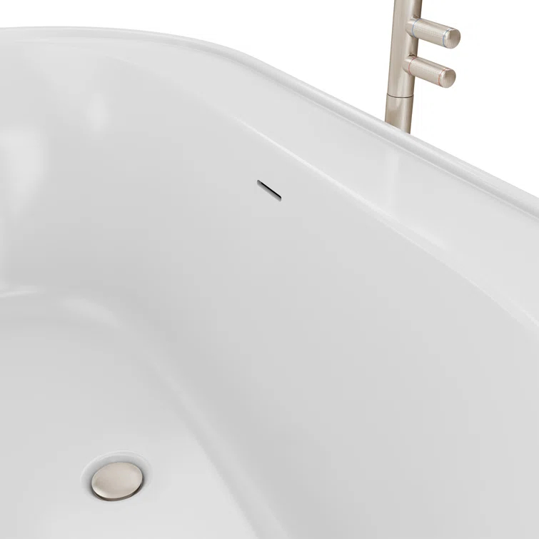 Essence 60-1/4 in. L x 34-1/4 in. W x 23-5/8 in. H Freestanding Acrylic Bathtub