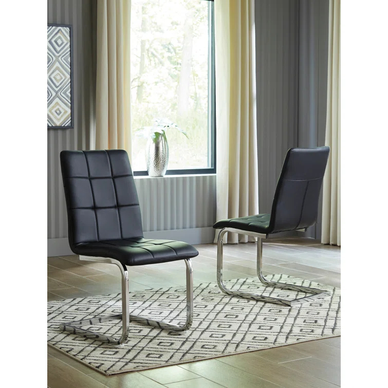 Orren Ellis Rinan Polyurethane Upholstered Metal Side Chair (Set of 4)
