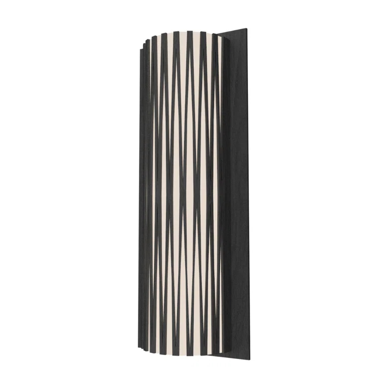 Lead Grey Wood Veneer Direct Wired Electric Sconce