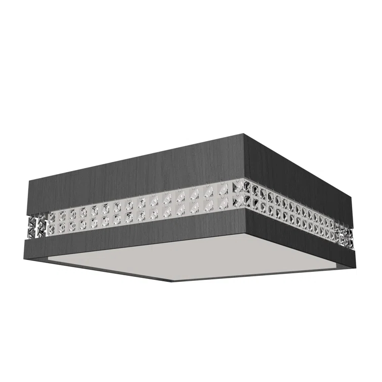 Lead Grey Crystal LED Flush Mount Light