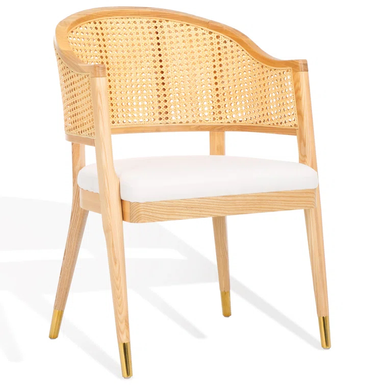 Rogue Chic Black Rattan and Cane Mid-Century Arm Chair