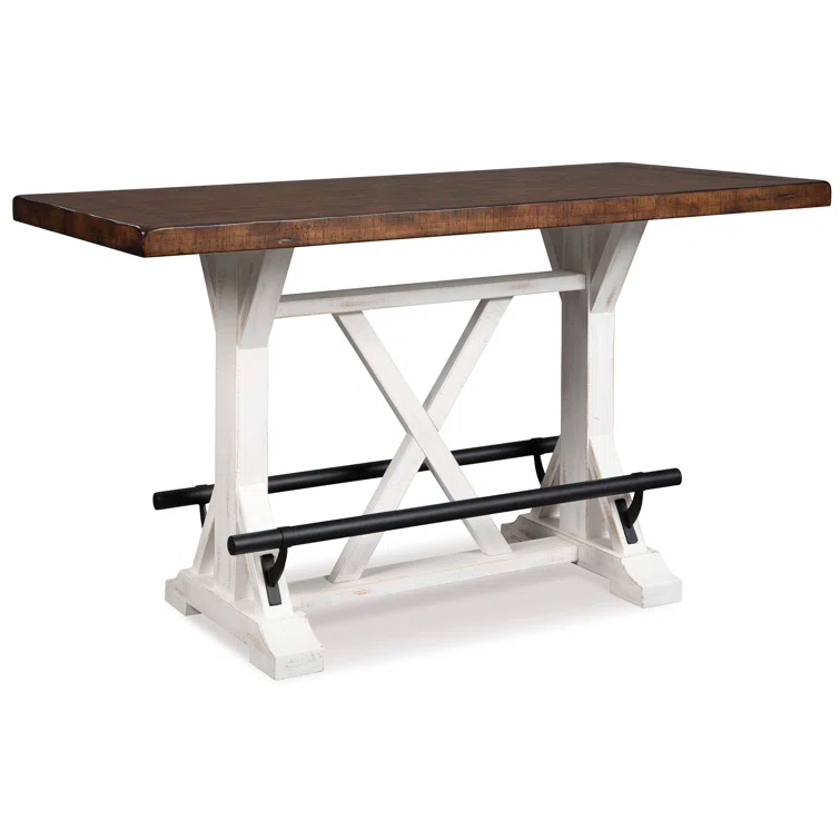 Signature Design By Ashley Casual Valebeck Counter Height Dining Table White/Brown