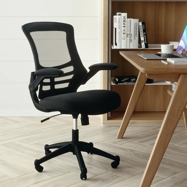 Jayetta Mid-Back Mesh Swivel Ergonomic Office Chair with Flip-Up Arms