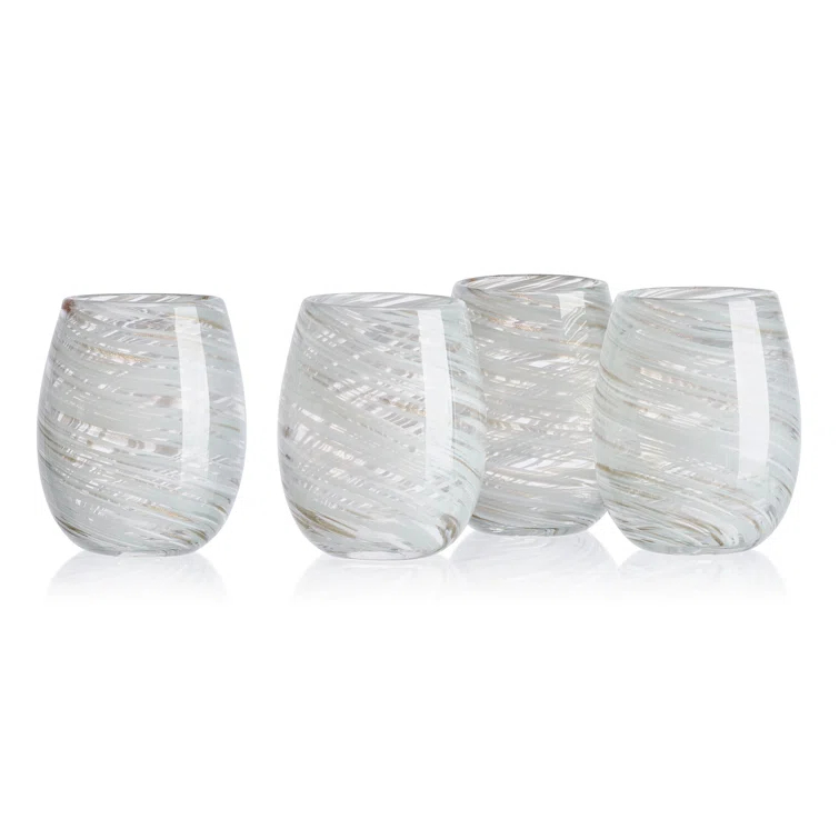 Mikasa Color Swirl 16 oz. Stemless Wine Glasses (Set of 4)