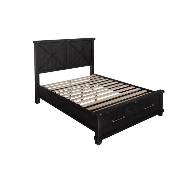 Yosemite Cafe Solid Wood Panel Storage Bed