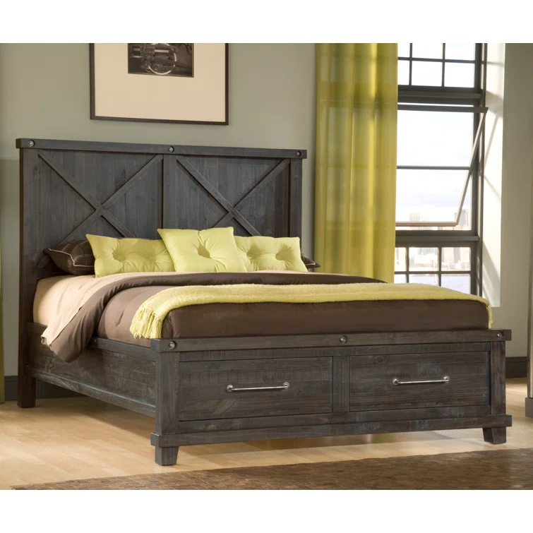 Yosemite Cafe Solid Wood Panel Storage Bed