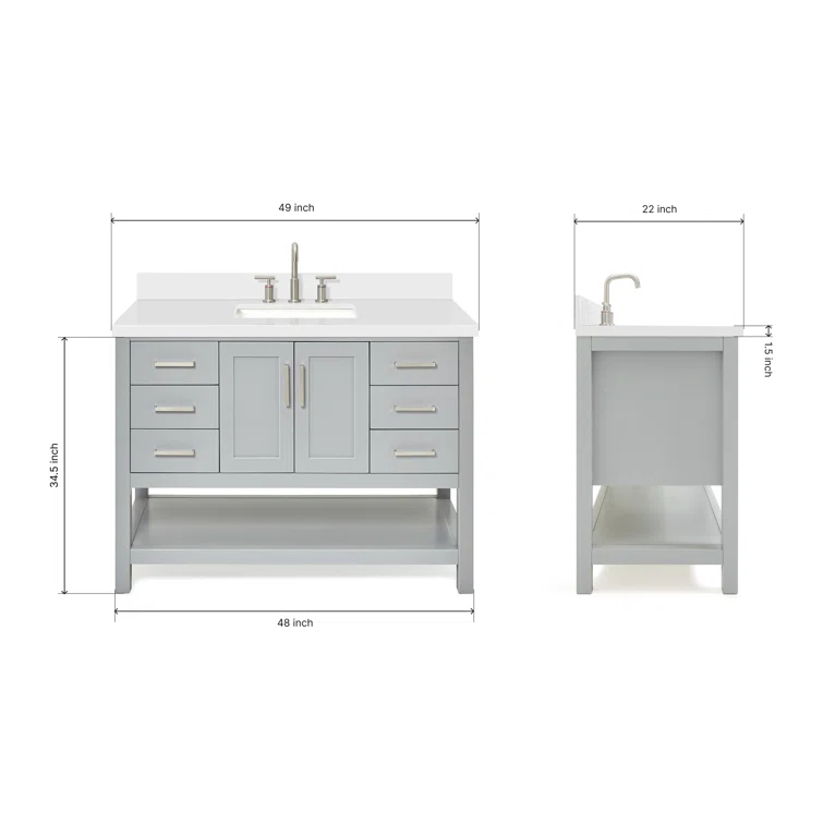 Magnolia Bath Vanity Rectangular Basin S049SWQ