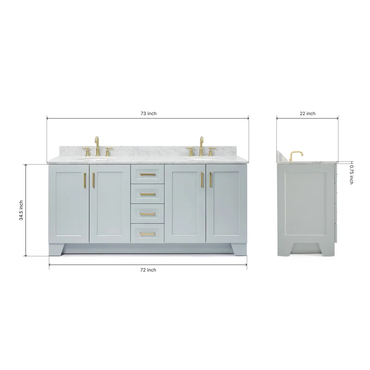 ARIEL TAYLOR 73 IN DOUBLE OVAL SINK VANITY 1
