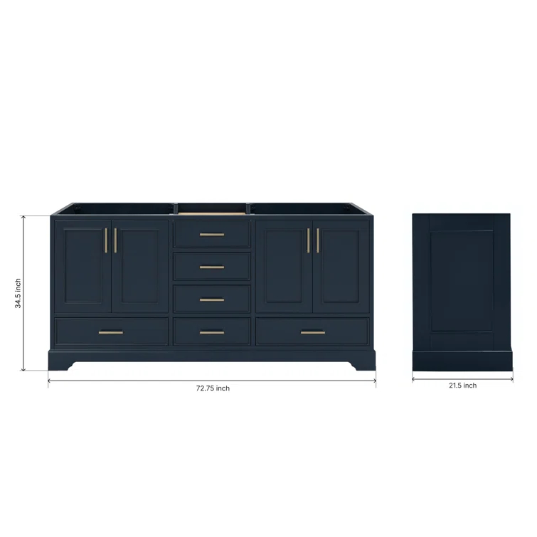 Ariel M072d-Bc Stafford 73" Double Free Standing Vanity Cabinet Only - Blue