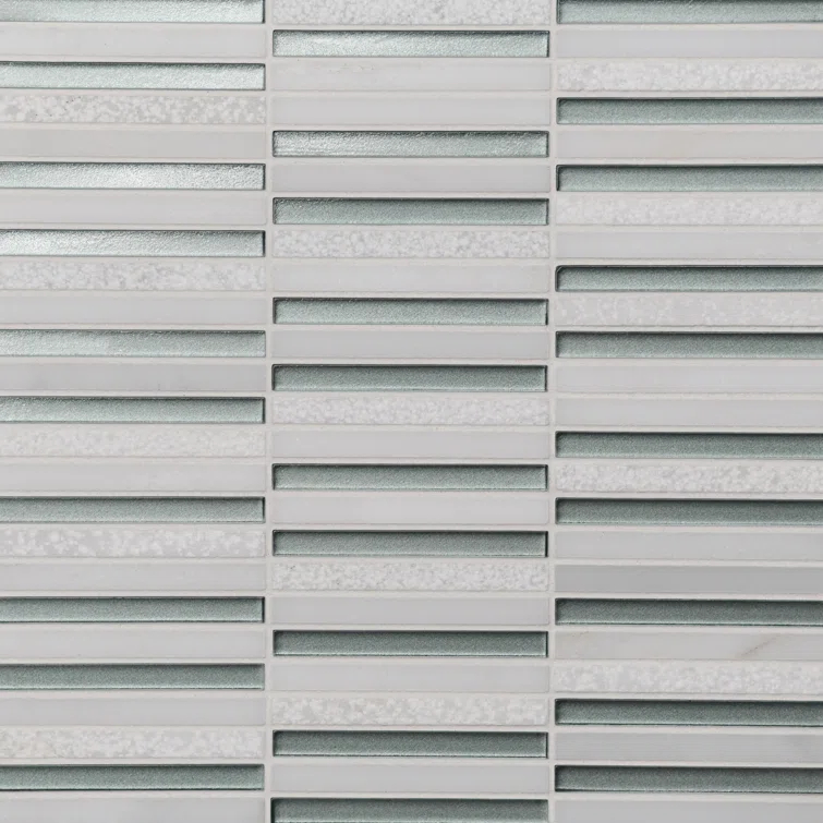 Kaikos 12" x 12" Glass Patterned Wall & Floor Tile