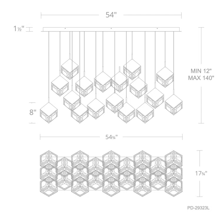 Ice Cube 23 - Light Linear Pendant