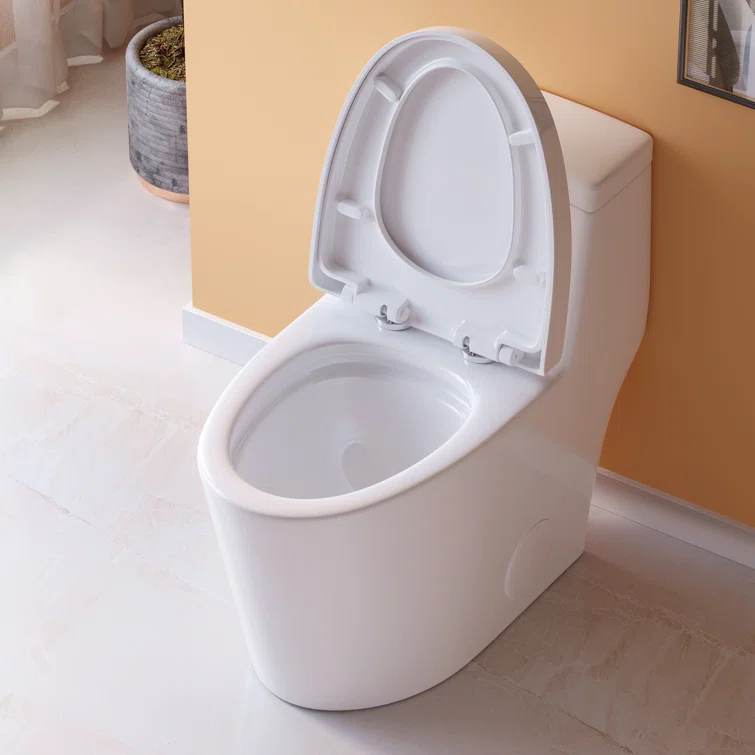 Greta Tornado Powerful Flush One-Piece Toilet, 1.28 GPF Elongated Floor Mounted