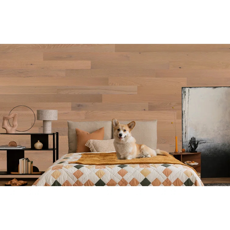 Timberchic Oak Wooden Wall planks - Simple Peel & Stick Wall Covering Application for DIY Accent Wall & Home Improvement - Premium Modern Wall Paneling - 10 sq ft