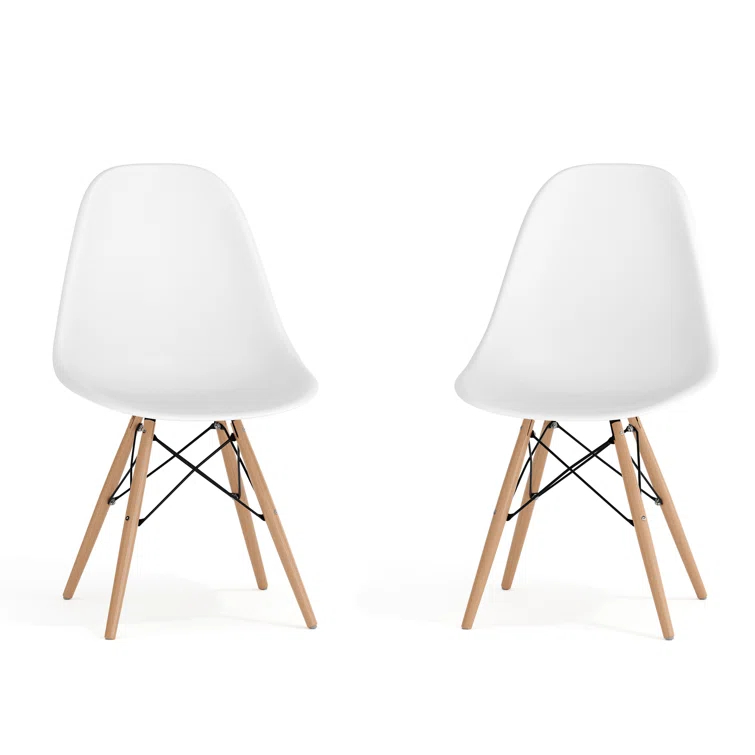 Chair with Wooden Legs for Versatile Kitchen, Dining Room, Living Room, Library or Desk Use (Set of 2)