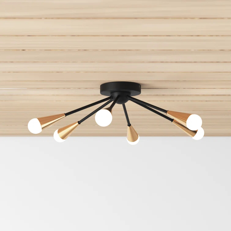Andrea 6 Light Metal Semi Flush Mount