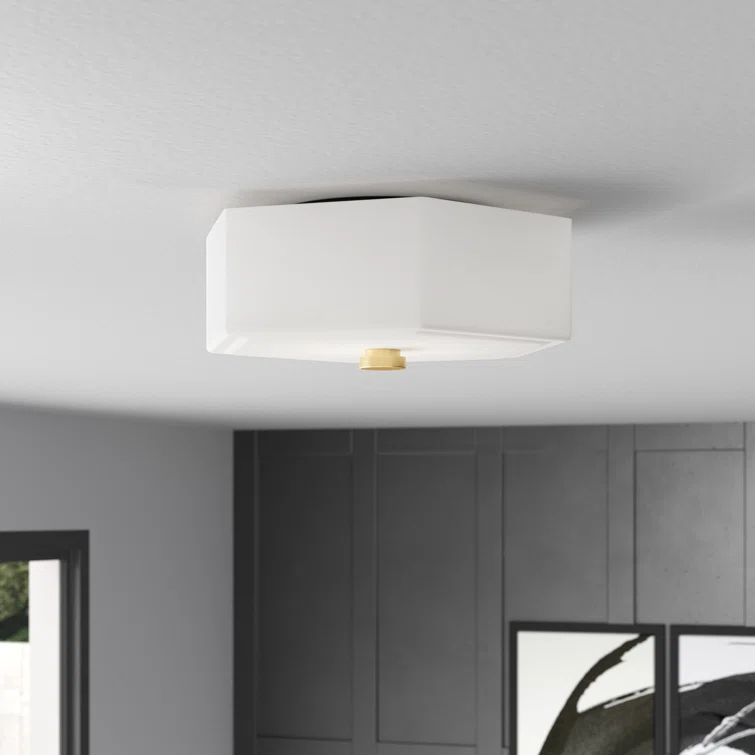 Hettie Flush Mount - White / 11"Dia