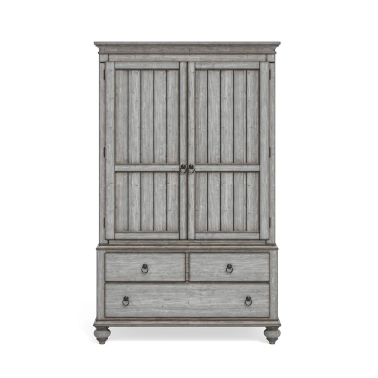 Homestyles Plymouth Gray Armoire with Weathered Gray Finish