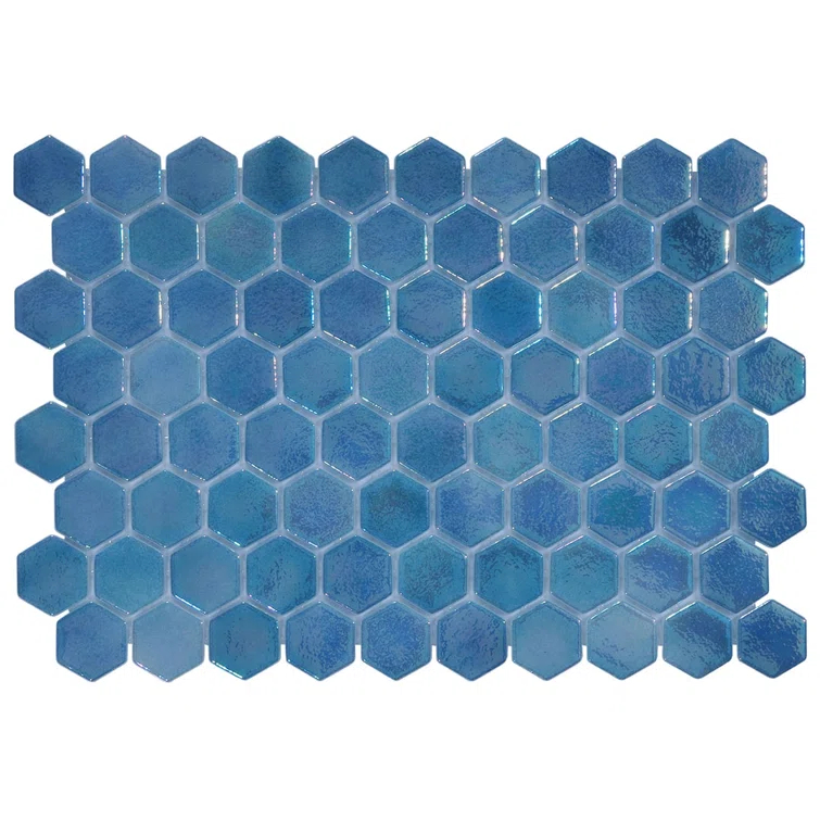 Glass Tile Love White Hot Love 11 in. X 16.325 in. Hexagonal Glass Mosaic Tile (10.76 sq. ft./case) 1010157110, Ideal for Kitchen Tile, Backsplash Tile, Bathroom Tile, and Pool Tile
