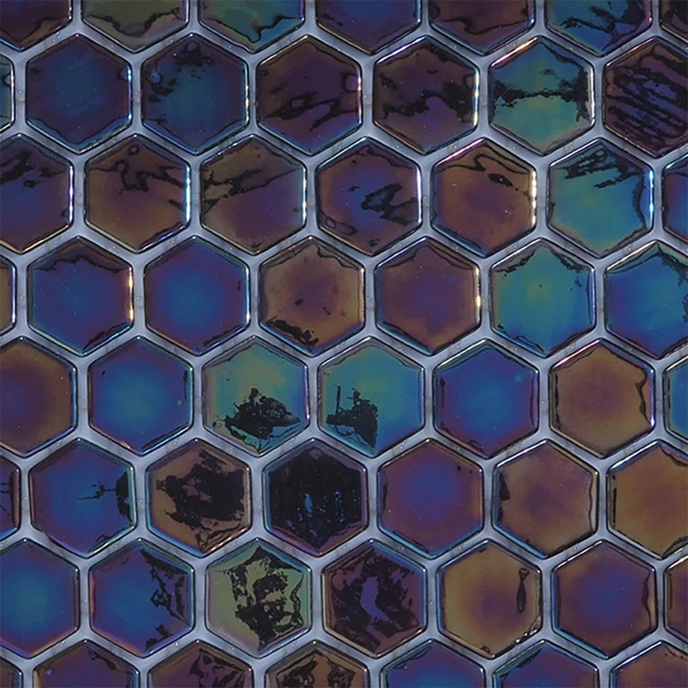 Glass Tile Love White Hot Love 11 in. X 16.325 in. Hexagonal Glass Mosaic Tile (10.76 sq. ft./case), Ideal for Kitchen Tile, Backsplash Tile, Bathroom Tile, and Pool Tile