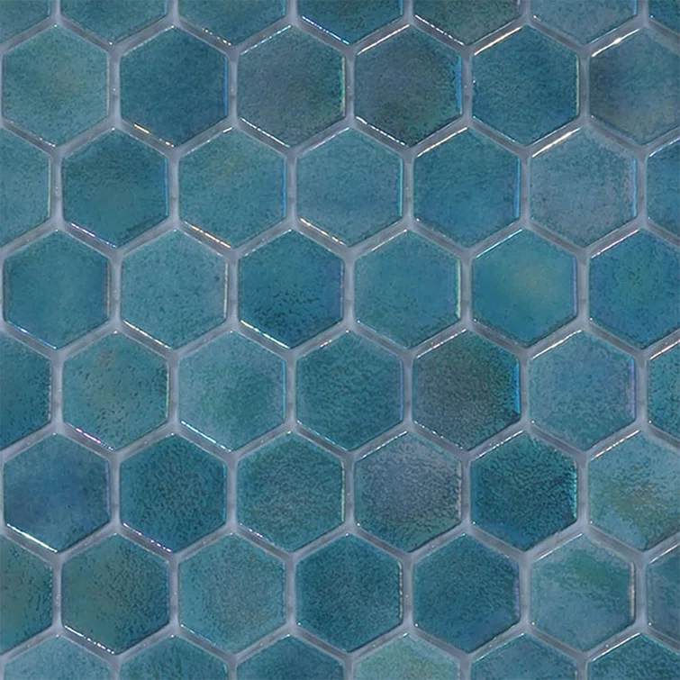 Glass Tile Love White Hot Love 11 in. X 16.325 in. Hexagonal Glass Mosaic Tile (10.76 sq. ft./case), Ideal for Kitchen Tile, Backsplash Tile, Bathroom Tile, and Pool Tile