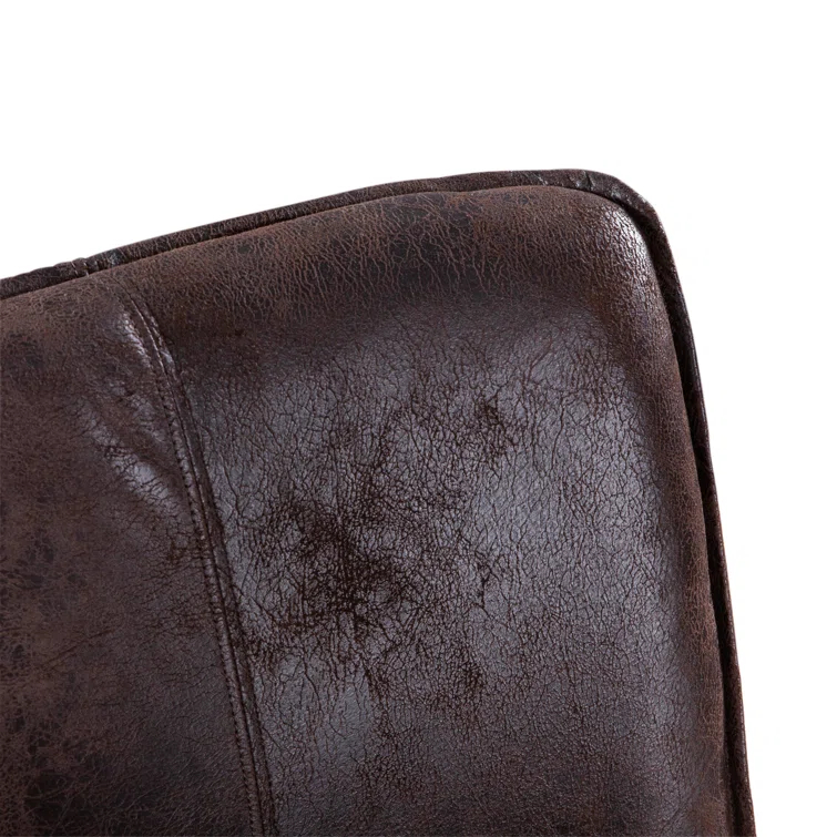Avery Dark Brown Leather Counter Chair with Natural Wood Legs