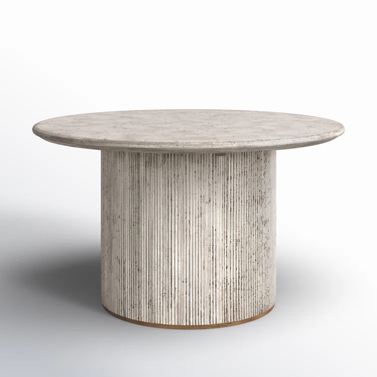 Debbie 51" Light Grey Concrete Pedestal Dining Table