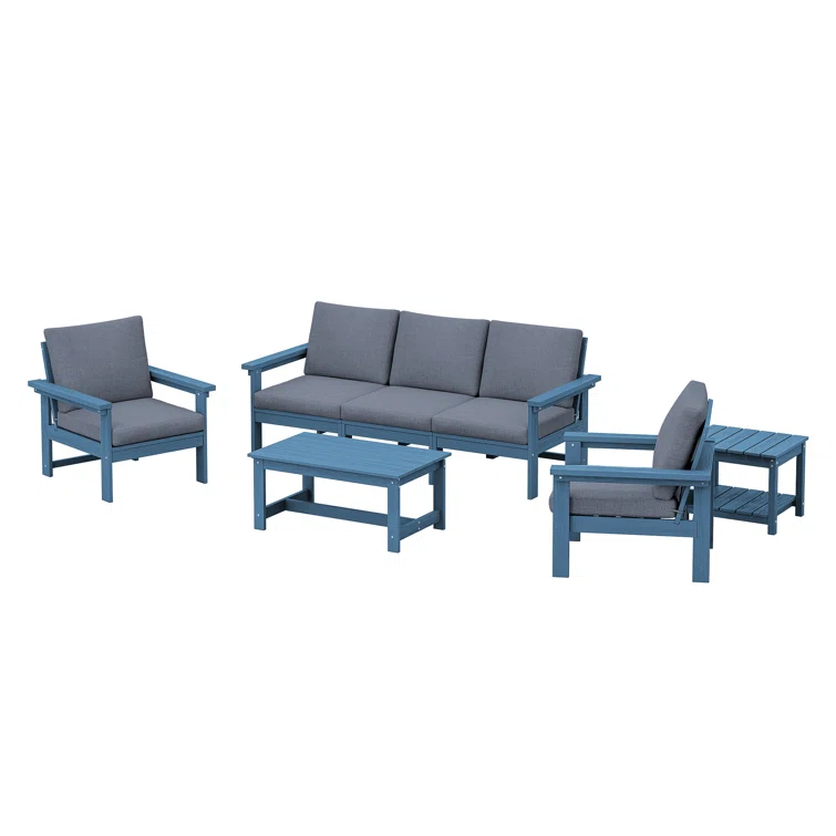Reata HDPE 7 Piece Sofa Seating Group with Cushions