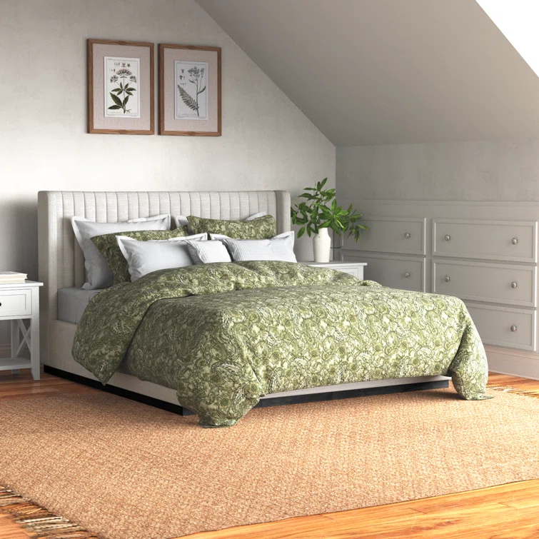 Chamblis Upholstered Wingback Bed