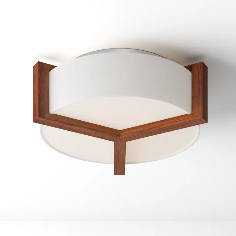 Ernie Single Light Linen LED Flush Mount
