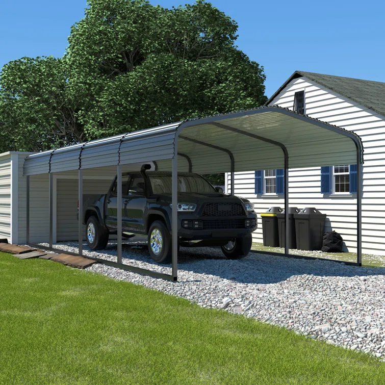 Veikous Steel Carport, Galvanized Multiple Sizes