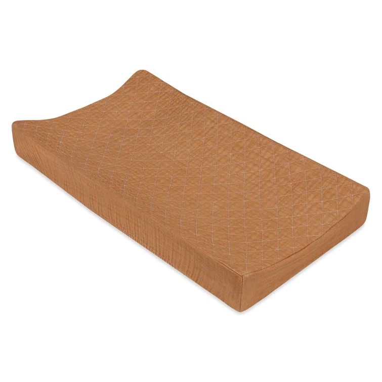 Burnt Sienna Quilted Muslin Changing Pad Cover