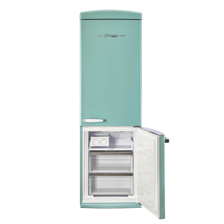 Unique Appliances Classic Retro 24 In 12 Cu.ft Bottom Mount Fridge Auto Defrost, Energy Star Certified, Counter Depth UGP-340L T AC