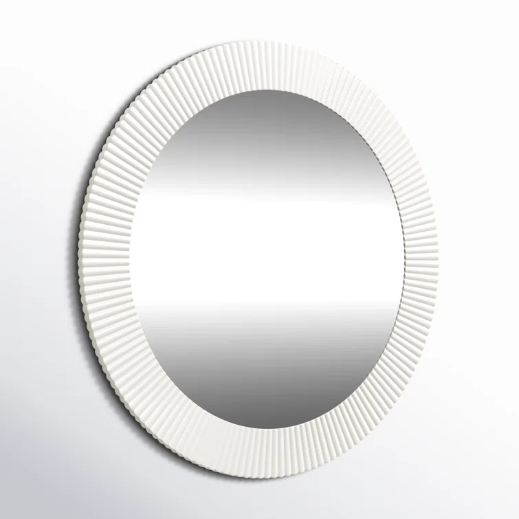 Novalee Round Mirror - White