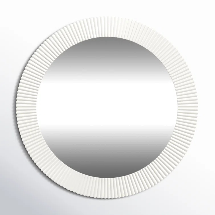 Novalee Round Mirror - White