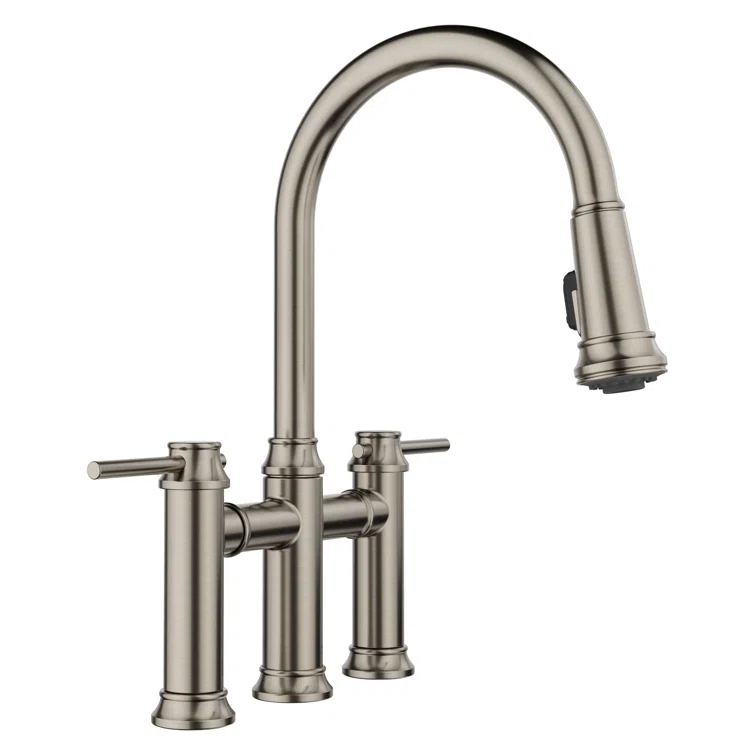 Empressa Pull Down Dual Spray Bridge Faucet