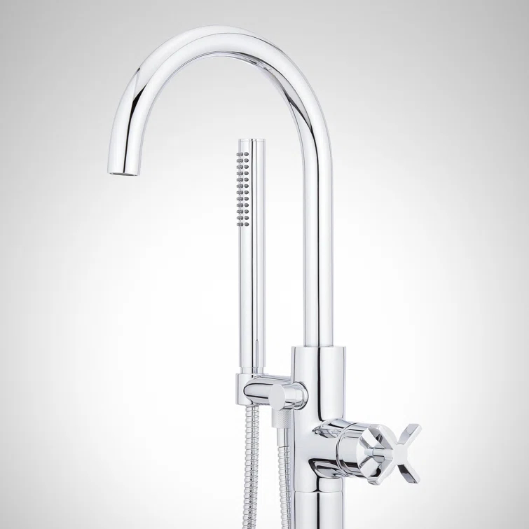 Vassor Floor Mounted Tub Filler Faucet with Hand Shower