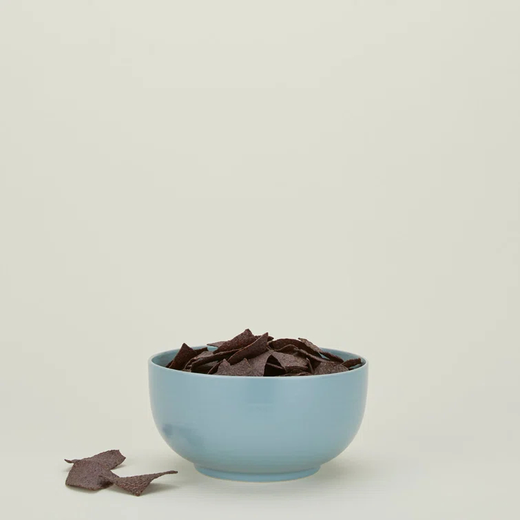 Sky Blue Ceramic Modern Serving Bowl