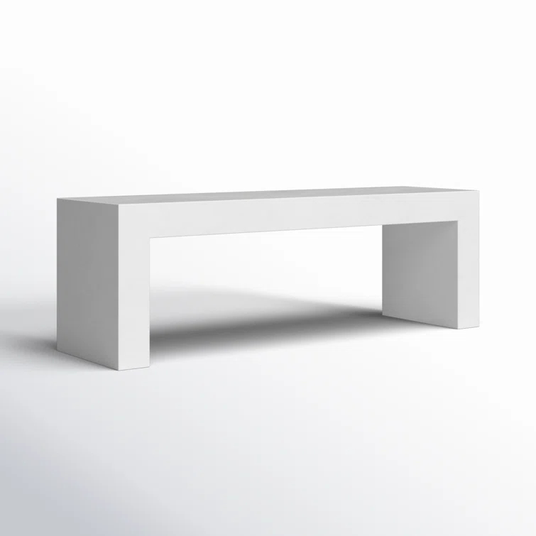 Lazarus White Fiber-Reinforced Concrete Outdoor Dining Bench