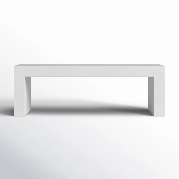Lazarus White Fiber-Reinforced Concrete Outdoor Dining Bench