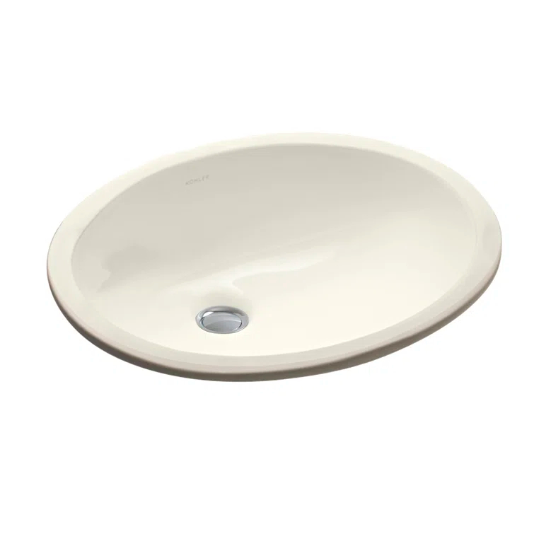Caxton® Ceramic Oval Undermount Bathroom Sink with Overflow