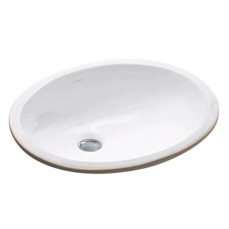 Caxton® Ceramic Oval Undermount Bathroom Sink with Overflow